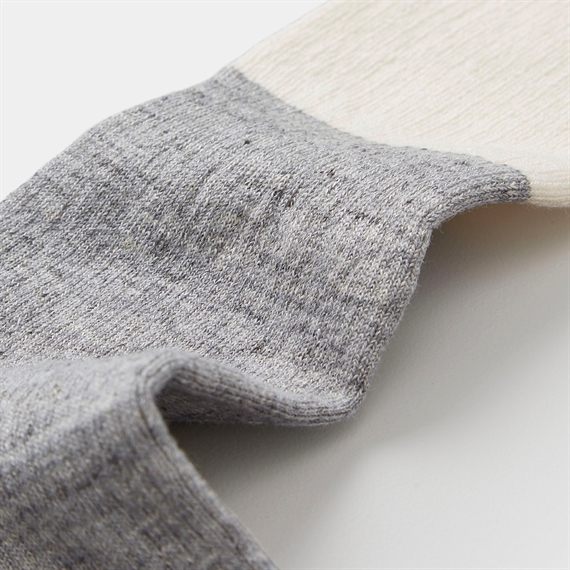 Aiayu Linen Rib Sokker, Mix Grey Melange